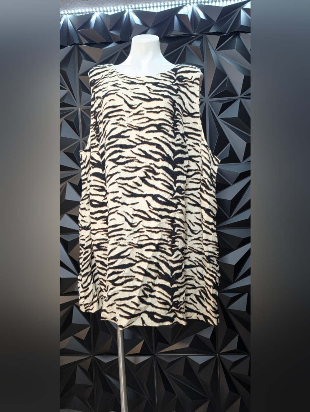 H&M Black & Cream Zebra Print Sleeveless Tunic